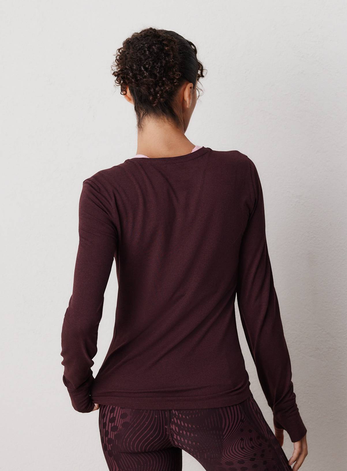 REAKTIV Dark Red Long Sleeve Soft Touch Marl Top L - Image 6